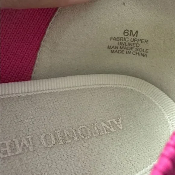 ANTONIO MELANI Vibrant Pink Textile Flats Slip On Casual Chic Shoes Size 6 EUC - Picture 4 of 12